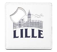 sous Verre Décapsuleur - Lille Minimalist Ville France Nord Histoire - 1 unité (92 x 92 mm)