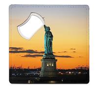 sous Verre Décapsuleur - Statue de la Liberte Soleil Couchant New York - 1 unité (92 x 92 mm)