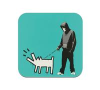 sous Verre en Bois - Banksy Choose Your Weapon Chien Bleu Graffiti Street Art - 1 unité (95 x 95 mm)