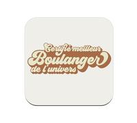 sous Verre en Bois - Certifié Meilleur Boulanger de l'univers Pain Viennoiserie Patisserie Artisan - 1 unité (95 x 95 mm)