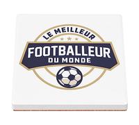sous Verre en céramique - Le Meilleur Footballeur du Monde Foot Football Sport - 1 unité (100 x 100 mm)