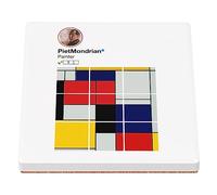 sous Verre en céramique - Piet Mondrian Réseaux Sociaux Peinture Peintre - 1 unité (100 x 100 mm)