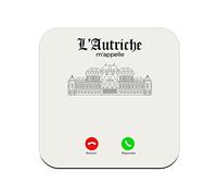 sous Verre en liège - L'Autriche m'appelle Vienne Voyage - Lot de 6 (95 x 95 mm)