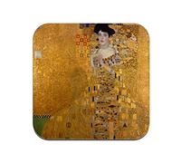 sous Verre en liège - Peinture Gustav Klimt Portrait d'Adèle Bloch Bauer I Art Vintage Original Or Doré - 1 unité (95 x 95 mm)