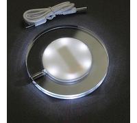 sous-Verre LED - sous-Verres Lumineux Rechargeables, 3 Modes d'éclairage pour bière, Cocktail et vin - Idéal pour Les fêtes, Mariages, Bars et discothèques (Blanc, Circulaire)