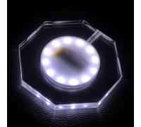 sous-Verre LED - sous-Verres Lumineux Rechargeables, 3 Modes d'éclairage pour bière, Cocktail et vin - Idéal pour Les fêtes, Mariages, Bars et discothèques (Blanc, L'octogone)