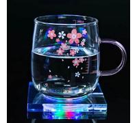 sous-Verre LED - sous-Verres Lumineux Rechargeables, 3 Modes d'éclairage pour bière, Cocktail et vin - Idéal pour Les fêtes, Mariages, Bars et discothèques (Couleur, Le quadrilatère)