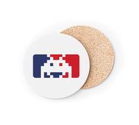 sous Verre Ronds Base Liège- Invader Parodie Jeux Video Retro Arcade Game Retro Pixel Art - 1 unité (95 x 95 mm)