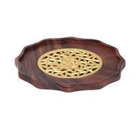 Sous-verres à thé en bois, sous-verres à thé en bois, plateau de service multifonctionnel en bois de noyer fait à la main for la cérémonie du thé à la maison/566