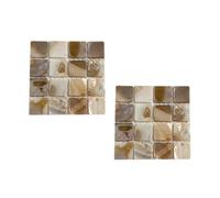 sous-Verres carrés en Coquille de conque Naturelle, 2 pièces, napperon imperméable pour Boissons, Tapis Thermo-Isolant pour Tasses, Accessoires de Table, sous-Verres en Coquille