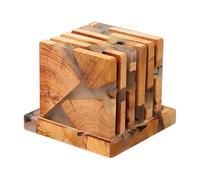 Sous-verres de bureau pour bureau - Dessous de verre en bois en résine, tasse multifonction pour la famille et les amis, Nouvel An, Saint-Valentin, mère