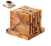 Sous-verres de bureau pour bureau | Dessous de verre en résine avec support pour la famille, les amis, Thanksgiving, Halloween, Noël, fête des mères