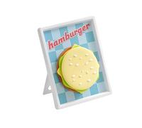 sous-Verres drôles - Protection de Table antidérapante Silicone avec Motif Hamburger | Aimant intégré à la Base du Dessous de Verre - pour Maison, Bureau, Bar, Cuisine, Salon, Hommes et