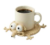 sous-Verres en Crochet Amusants Faits à la Main, Accessoires de Bureau tricotés Mignons for Le Bureau ou la Maison, Tapis de Tasse Fantaisie for Cadeaux de Cuisine(C)