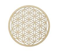 sous-Verres Fleur de Vie en Bois - Élégance Durable & Harmonie Spirituelle pour Maison et Méditation (1x 20cm)