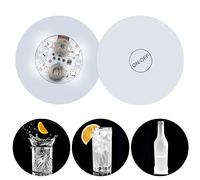 sous-Verres Lumineux LED, 4 pièces, Dessous de Verre Lumineux LED, pour Bar, bière, Boissons, Mariage, Bar (Blanc)