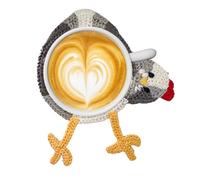 sous-Verres Mignons Au Crochet, sous-Verres pour Boisson, Set De Table Créatif en Forme De Poulet, Nappes Tricotées, Résistantes À La Chaleur, Faciles À Nettoyer Et Réutilisables