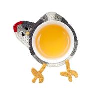 sous-Verres pour Table Basse | Set de Protection Isolante au Crochet Motif Volaille | Napperon Anti-Dérapant Tressé,Usage Maison Bureau Bar Café Décoration Intérieure