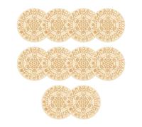 Sous-Verres Pour Tasses - 10 Pièces Set De Table En Bois | Dessous De Verre Réutilisables Résistants À La Chaleur À Motif Géométrique Pour Boissons | Pour Thé Café Cuisine Salle À Manger Bureau Salon