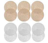 Sous-Verres Ronds 12 Pièces, Sous-Verres De Table Isolés, Ensemble De Sous-Verres En Or Argenté, Sets De Table En Pvc, Coussinets De Protection De Table