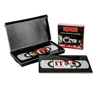 Sous-verres Warner Bros Horreur VHS - Ça, L'Exorciste, Les Enfants Perdus, Les Griffes de la Nuit - Design de Cassette Vidéo Rétro - Cadeaux de Film d'Horreur pour Adultes