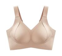 sous-vêtement Coton Underwear Women's Wide Straps Without Ring Gathered to Collect Side Breasts Large Size Tank Top Non Marking Bra Robe Bustier Corset (Beige, XXL)