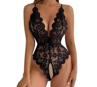 Sous-vêtement de mode S-3XL pour femme, sous-vêtement sexy en dentelle, chaîne, Noir-1, M