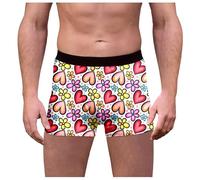 Sous-vêtement de Saint-Valentin pour homme avec pochette à balle pour homme Jockstrap graphique Happy Valentines Day Sports Supporters Slip Cœur Imprimé Love Bulge Enhancement Soft, jaune clair, XL