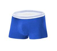 Sous-vêtement de Saint-Valentin pour homme en coton plat respirant couleur unie extensible pour la vie quotidienne, cadeaux de Saint-Valentin, bleu, XXL