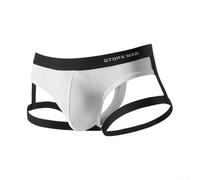 Sous-vêtement extensible dos nu pour homme - Soutien confortable pour hernie hydrocèle - M-2XL (blanc, L)