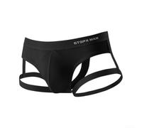 Sous-vêtement extensible dos nu pour homme - Soutien pour hernie hydrocèle - Confortable - M-2XL (noir M)