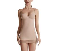 Sous-vêtement gainant pour femme - Taille S - Ourlet en tulle - Slip complet - Extensible - Body Shaper avec soutien-gorge intégré - Robe gainante avec jambes sculptantes, beige, XL