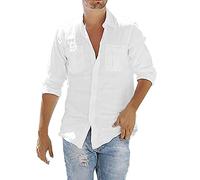 sous-vêtement Homme Solid Tops Chemise à Manches Longues pour Hommes Casual Long Button Turn-Down Collar Men Shirts