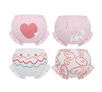Sous-vêtement imprimé pour bébé fille - En coton - 4 pièces - 6 cm, Rose, 2-3 ans