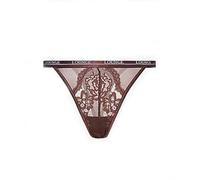 Sous-vêtement Lounge - String à fleurs - Slip de qualité supérieure pour femme en NaturPur, marron, XS