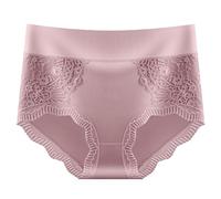 Sous-vêtement sans couture pour femme avec dentelle - Culotte en coton pour femme - Grandes tailles - Slip sans couture - Taille large - Confortable - En microfibre - Culotte hipsters - Culotte skiny