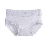 Sous-vêtement taille haute en dentelle pour femme - Taille haute - Respirant - Pour la vie quotidienne, claire, XL