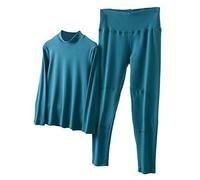 sous Vetement Thermique Grand Froid Femme Haut Thermique Col Roulé, Pantalon Chaud Hiver en Velours Allemand ÉPaissie pour RéSister Au Froid Intense Douce Et Confortable