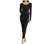 sous Vetement Thermique Grand Froid Femme sous Vetement Thermique RandonnéE - Legging Chaud Hiver Col en U Fonctionnel Doux Haut Et Bas Ultra LéGers Extra Extensible Coupe AjustéE