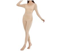 sous Vetement Thermique Grand Froid Femme sous Vetement Thermique RandonnéE - Legging Chaud Hiver Col en U Fonctionnel Doux Haut Et Bas Ultra LéGers Extra Extensible Coupe AjustéE