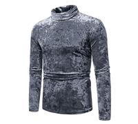 Sous-vêtement thermique pour homme - Sweat-shirt chaud pour homme - Printemps automne et hiver - Col montant - Chemise à manches longues - Velours doré - Pour la maison, l'intérieur, l'extérieur