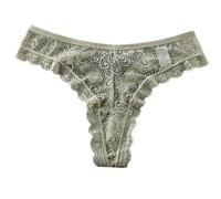 Sous-vêtement triangle pour femme sans couture - Culotte en dentelle sans couture - Tanga avec dentelle - Taille basse - Slip brésilien confortable - Culotte hipsters respirante - Slip doux