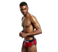 sous-vêtements à Dos Ouvert pour Homme Boxer Shorts Coton Boxeur sans Dos (FR/ES, Alpha/Lettres, M, Taille Normale, Taille Normale, Rouge)