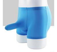 Sous-vêtements boxeurs en soie glacée pour homme avec soutien de poche amélioré pour un confort tout au long de la journée (XL, bleu)