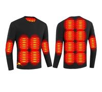 sous-vêtements Chauffants Intelligents pour Hommes Femmes Hivers Protection Contre Le Froid USB Thermique Chemise Pantalon pour Le Travail en Plein Air Camping,L,Men Top