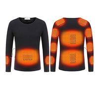 Sous-vêtements chauffants pour hommes et femmes T-shirt électrique USB chaud à manches longues pour adultes Hauts chauffants en peluche 11 zones de chauffage Chemisier chauffant Liquidation Vêtements