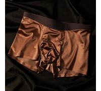 Sous-vêtements confortables pour homme - Boxer sans couture avec matériau respirant en soie glacée pour un style de vie actif (XXL marron)
