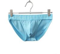 Sous-vêtements côtelés taille moyenne pour homme - Slip respirant absorbant la transpiration - Couleur unie - Tissu doux pour un confort quotidien (XL bleu)