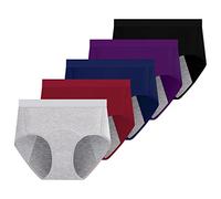 sous-vêtements, Culottes menstruelles pour Flux abondant, Culottes Taille Haute pour Femmes, Culottes Anti-fuites, Couverture Dorsale, Lot de 5