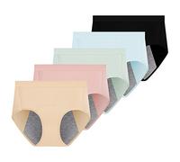 sous-vêtements, Culottes menstruelles pour Flux abondant, Culottes Taille Haute pour Femmes, Culottes Anti-fuites, Couverture Dorsale, Lot de 5